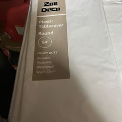 Five plastic table covers 