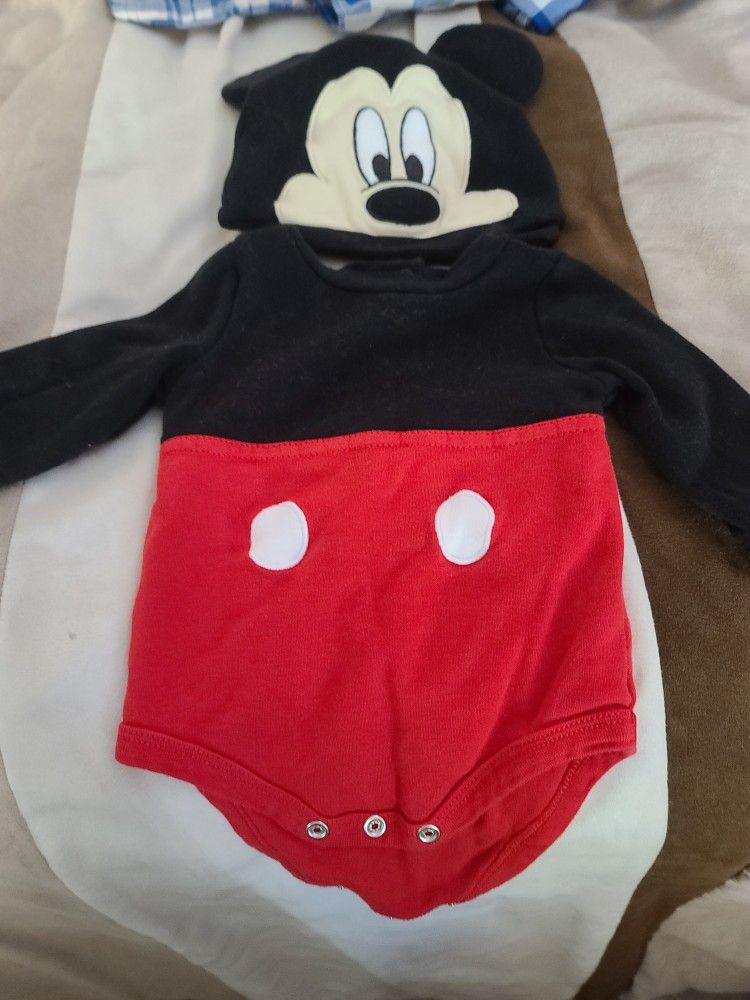 Mickey Mouse Onesie And Cap