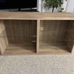 Ikea Besta TV Stand Unit with 4 Adjustable Glass Shelves LIKE NEW!