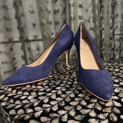 Blue Suede 3” Heels  Size 9 