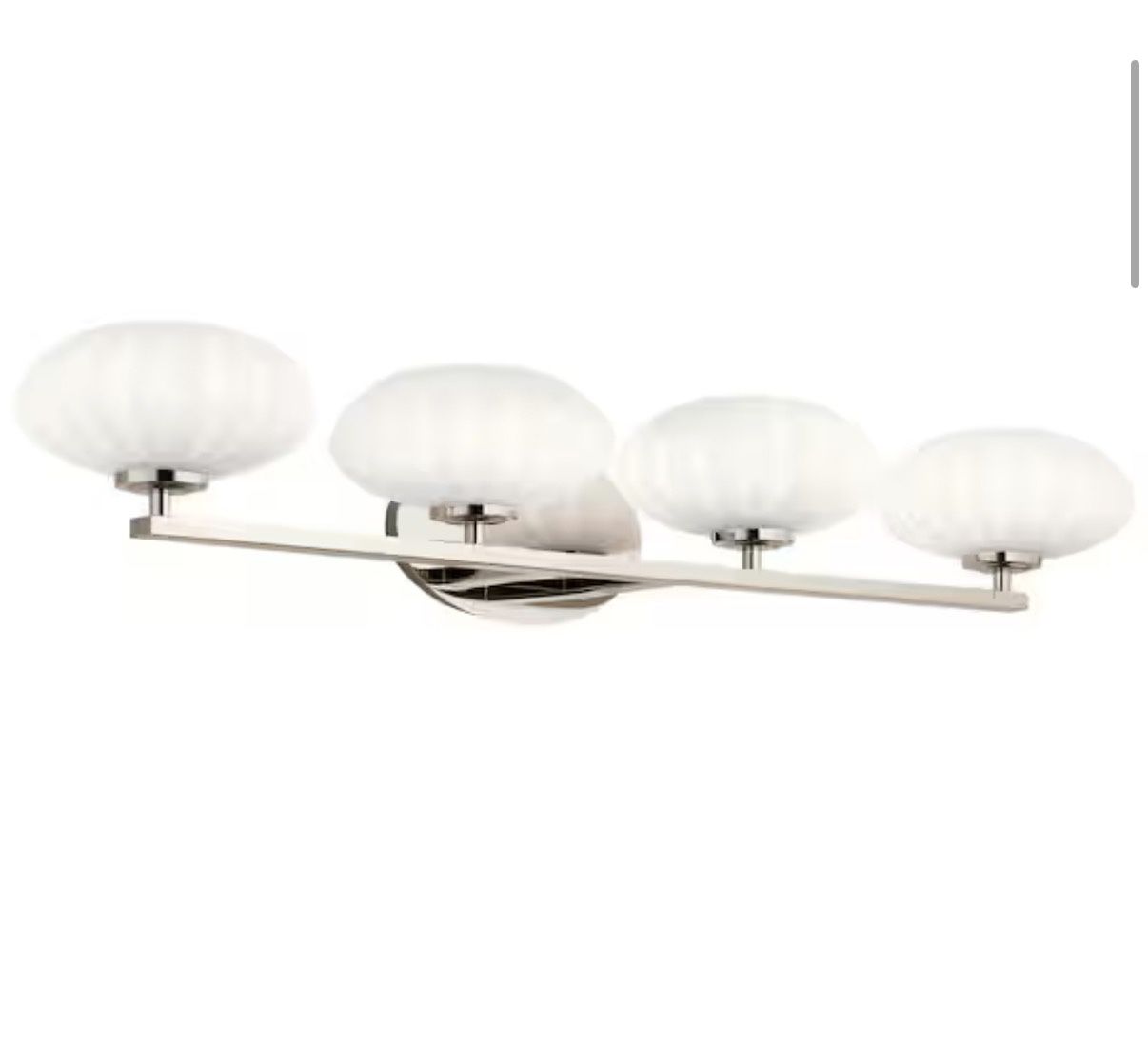 Pim 34 in. 4-Light Polished Nickel Halogen Contemporary Bathroom Vanity Light