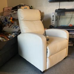 Recliner White Leather  