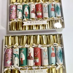 Gold and Multicolor Nutcracker Christmas Crackers Musical Game - 2 Boxes New