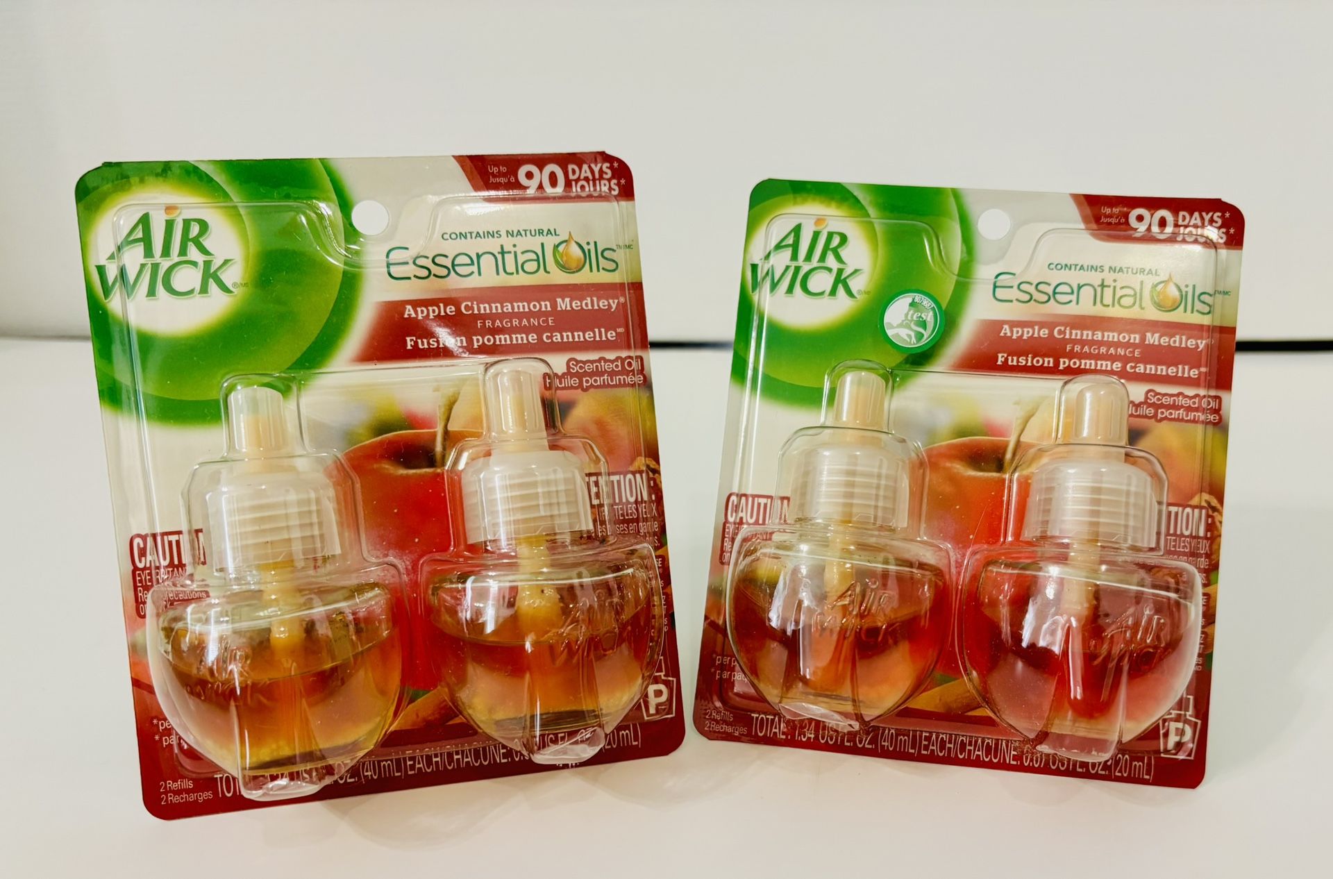Air Wick Apple Cinnamon Medley Scented Essential Oil Refills Two Twin Packs