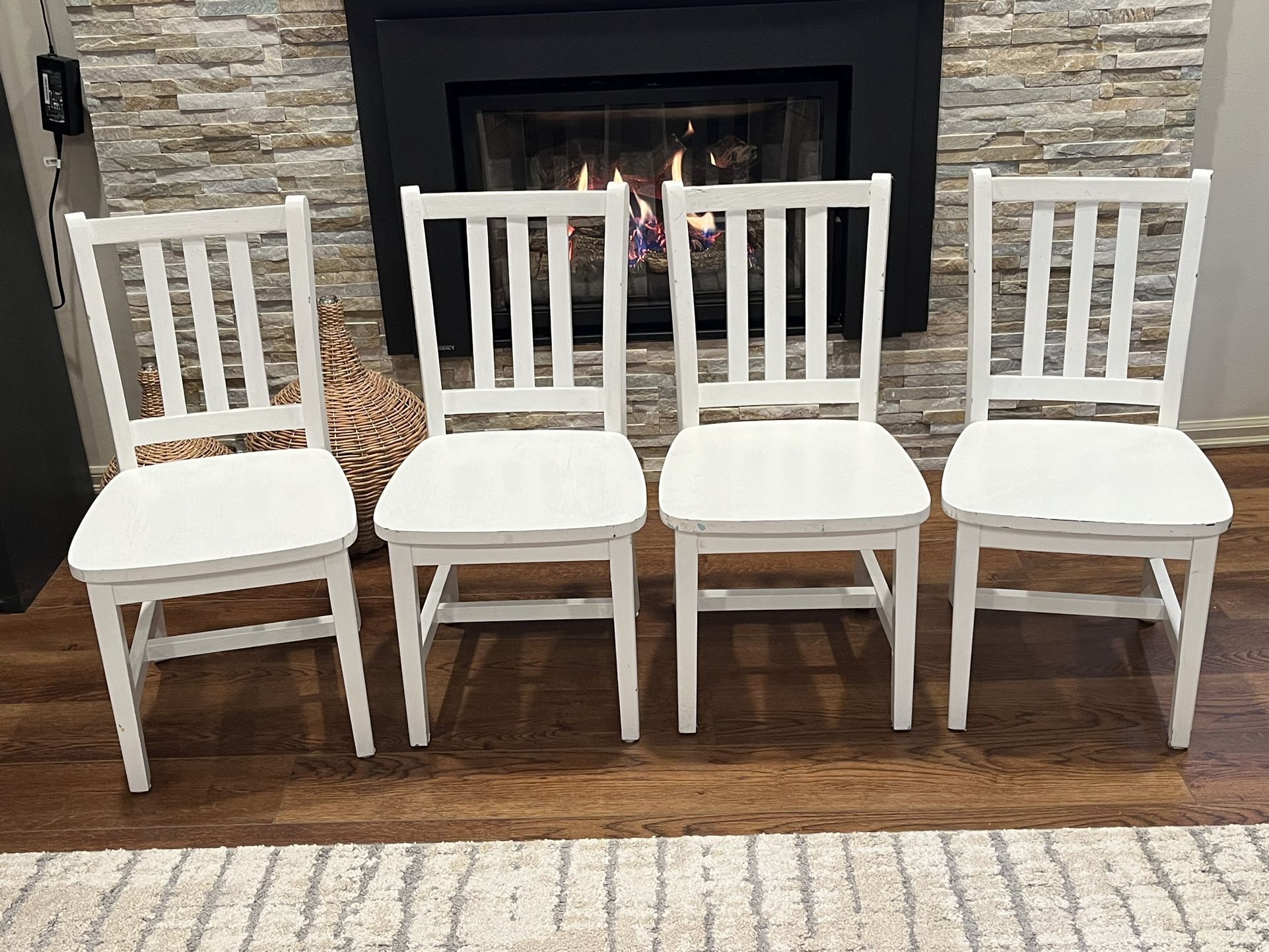 Four (4) Land of Nod Children Chairs - White