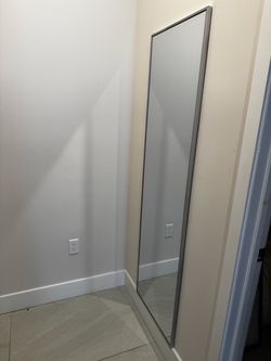Full Length Floor Mirror with Silver Frame 67L 20W 1D