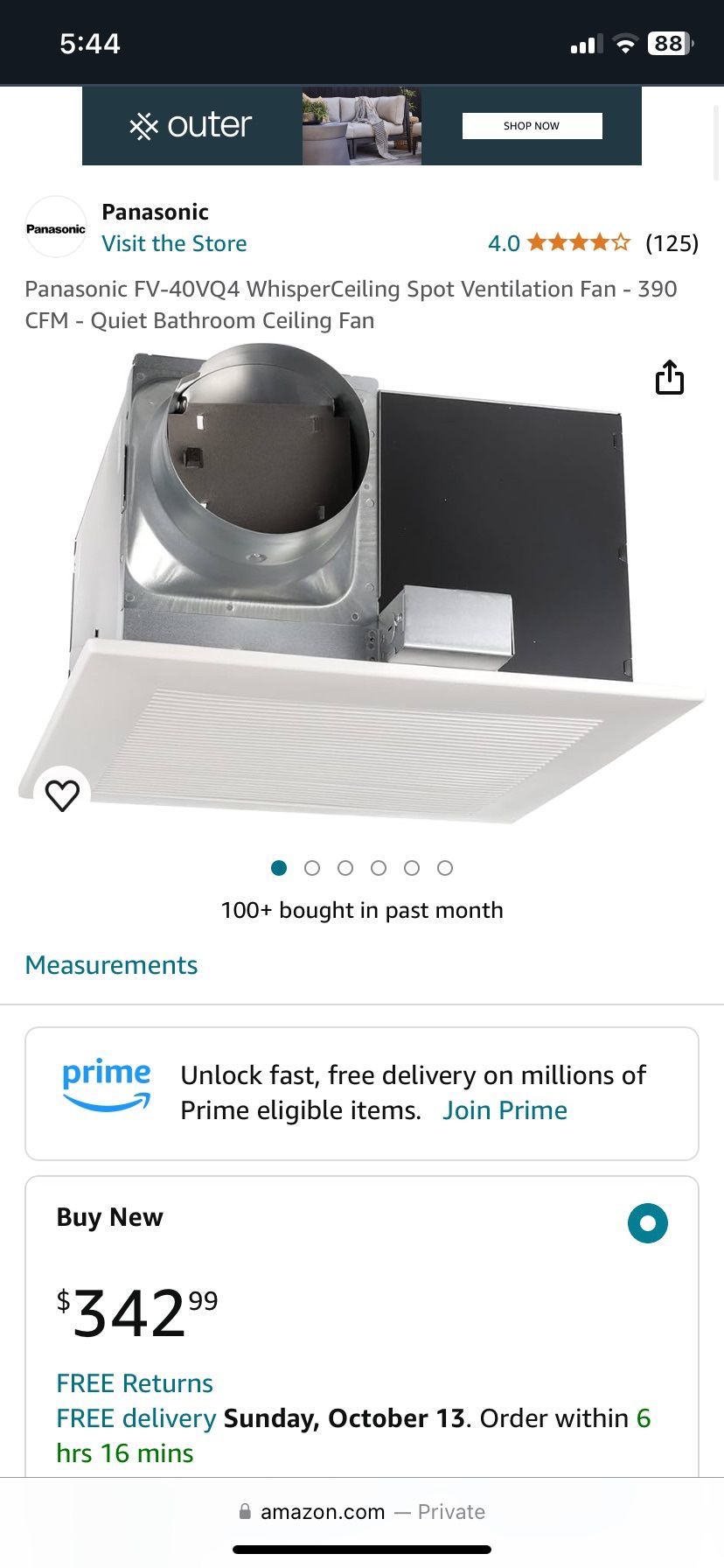 Panasonic Quiet Bathroom Ceiling Fan