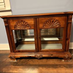 Vintage Low Profile Curio Cabinet 