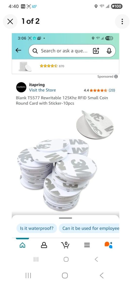 125khz rfid tag rewritable