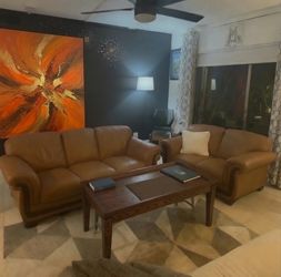 Leather Sofa & Love Seat Set