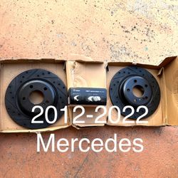 NEW Dynamic Friction Drilled/Slotted Brake Rotors [Black], 2012-2020 Mercedes-Benz