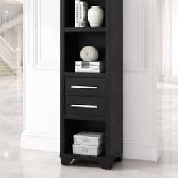 Office Bookcase, Business Tower Spacious Cabinet With 2 Drawers, E-24