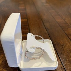 Sterling Silver With Rose Gold Plated Like New Open Box 