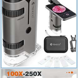 100x-250x Pocket Microscope for Kids Adults, Protable Handheld Miniscope, Mini Microscope Kit for Kids Adults Home School Lab Biology Science Educatio