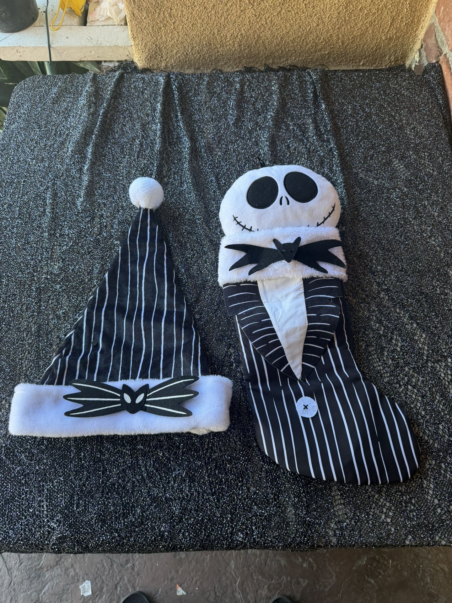 Disney Nightmare Before Christmas JACK SKELLINGTON Stocking  And Hat