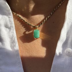 Natural Emerald Pendant | 5 Carat | 18K Gold Plated | 925 Silver