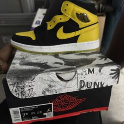 Jordan 1 Mid SE "Black/Varsity Maize/White" Men's Shoe