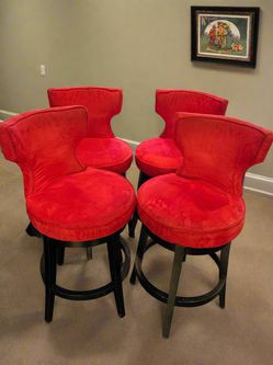 Red Rotating Bar Stool