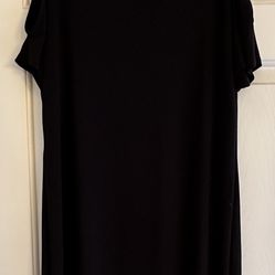 Nine West Women’s Dress Cold Shoulders Black With Gold Design New Size M
