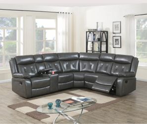 New gray recliner sectional couch on sale / free delivery