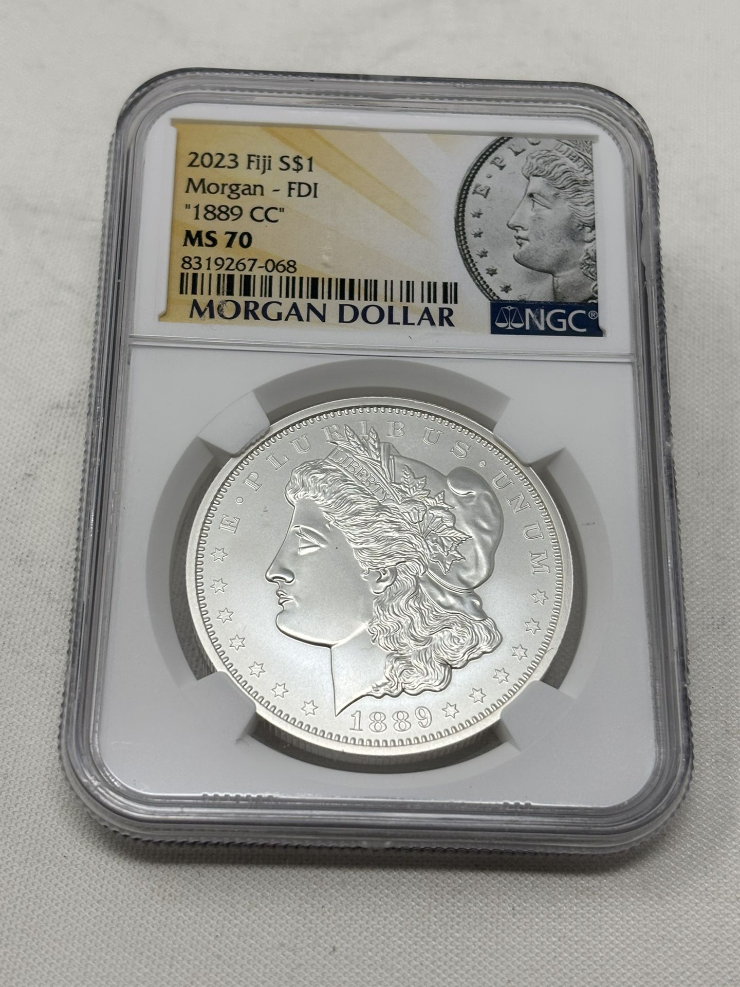 1889 Carson City, Morgan, Silver Dollar by Fiji MS 70