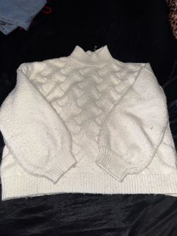 White Knit Turtleneck Sweater