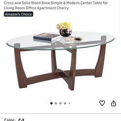 48 Inch oval Glass Coffee Table 
