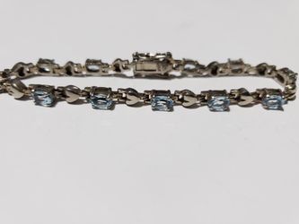 Sterling Silver Blue Topaz Bracelet 
