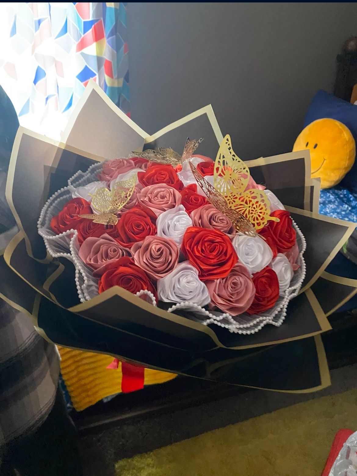 Ribbon flower bouquet