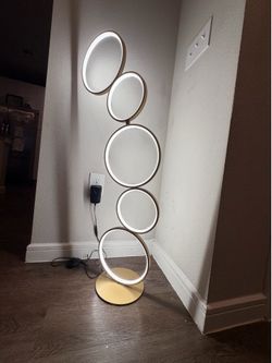 Modern LED Ring Floor Lamp – Dimmable with 3 Light Modes