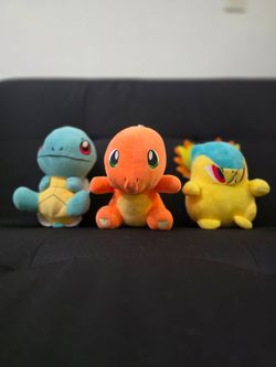Pokémon Plush Set of 3 – Squirtle, Charmander, Cyndaquil