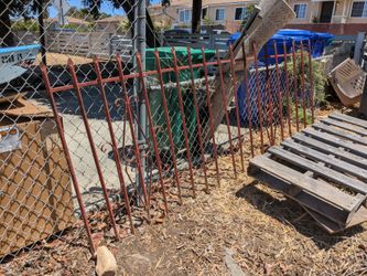 Red Metal Fence Piece