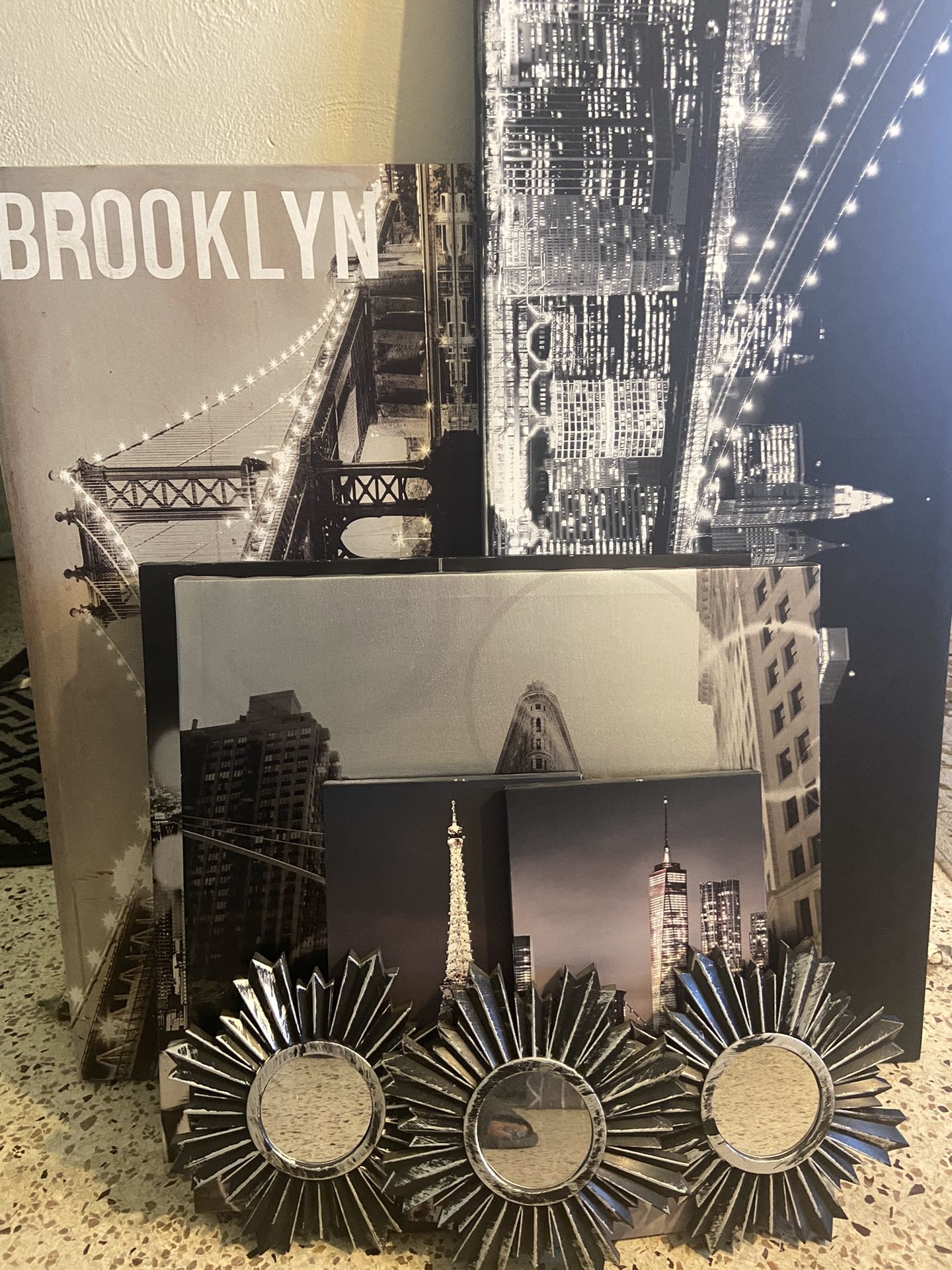 9pcs Wall Decor Silver And Black