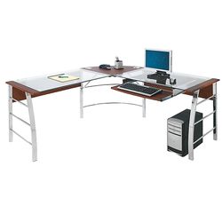 Realspace® Mezza 62"W L-Shape Corner Desk, Black/Chrome