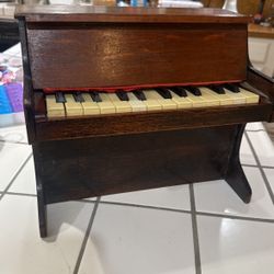 Vintage Antique 1910  Wood Mini Doll Size Child Piano Ivory 