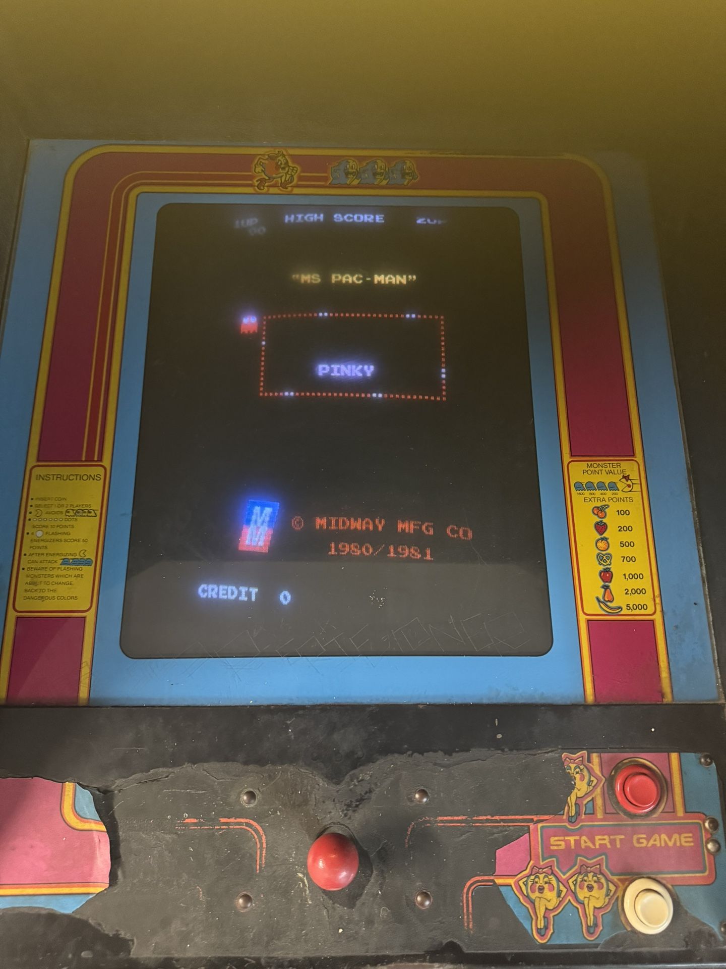 Full Size Pac-Man Arcade Game