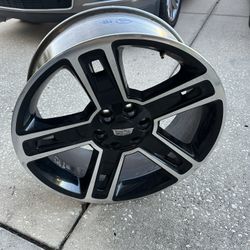 Cadillac Escalade OEM 22” Wheels Rims Set (4) Black / Silver