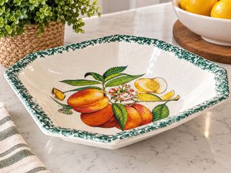 Ceramic Serving Bowl with Fruit Design