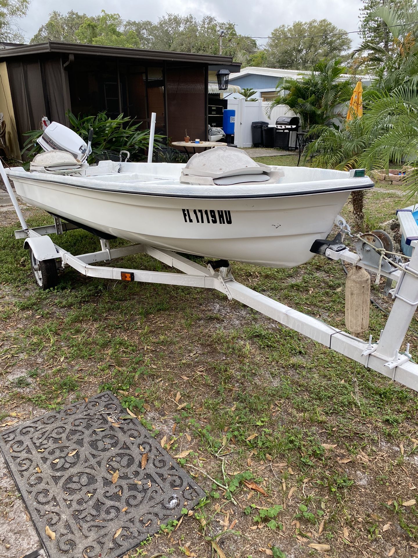 2000 Terry boat with trailer. New Axles and wiring done to the trailer good paint