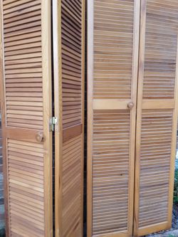 Wooden Louvered Doors (2 sets)