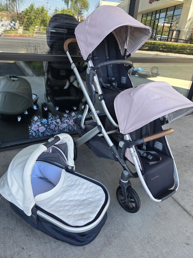 Uppa Vista V2 Double Stroller With Bassinette 