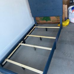 Full set with bed frame, box spring, and twin-size mattress — $200.  