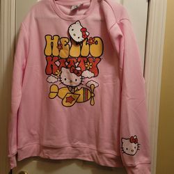  Hello Kitty Crewneck Pullover Sweatshirt  Size Large Pink