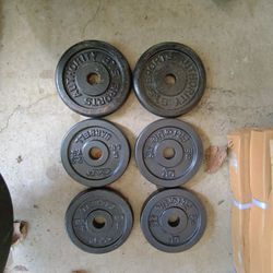 Standard 1inch 5lb Weight Plates In Good Condition 