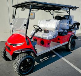 Voyager 6-Passenger 72-Volt Lithium Electric Street Legal LSV NEV Golf Cart Red