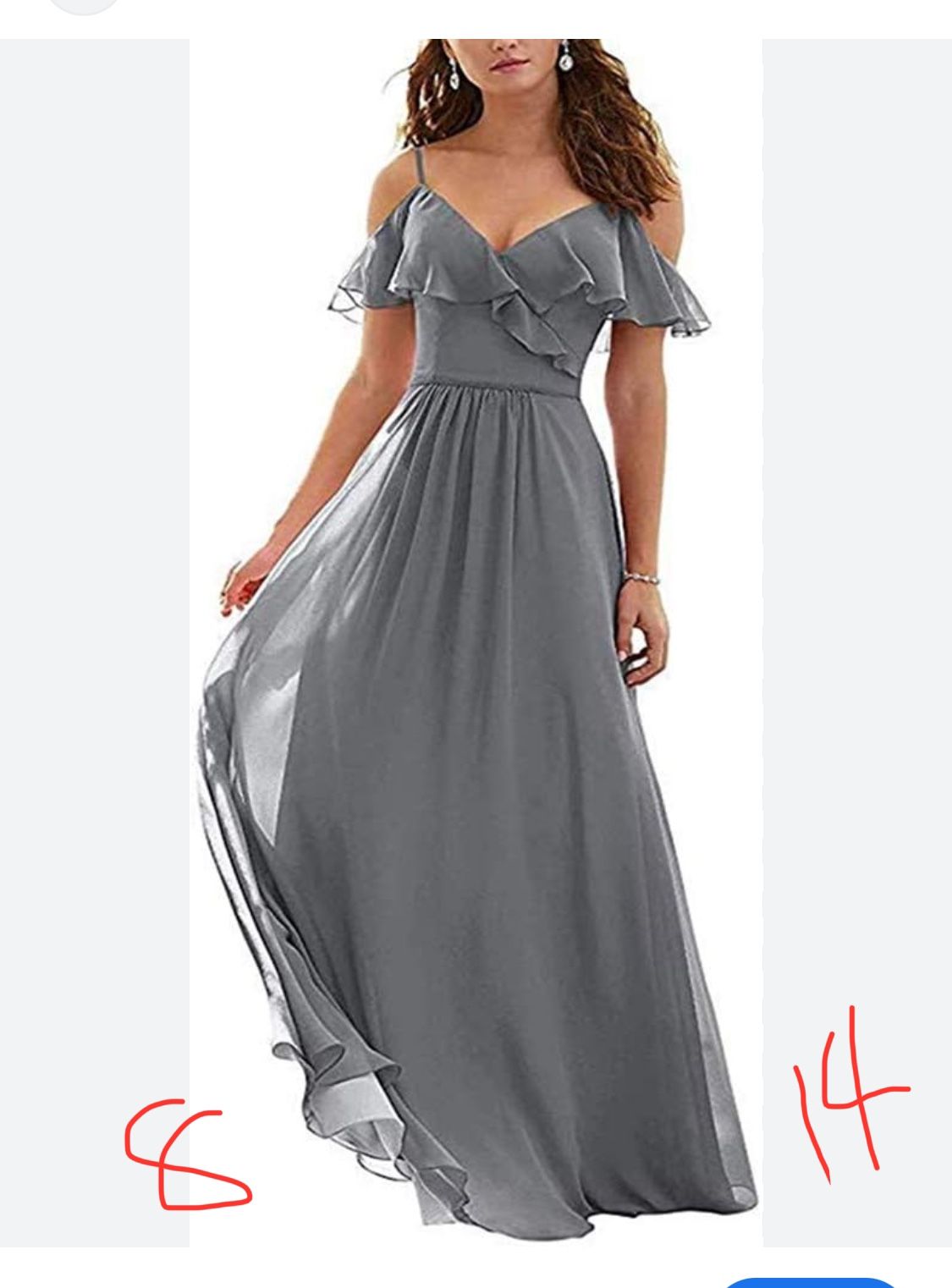 Gray Formal Dress, Prom, Bridesmaid Dress