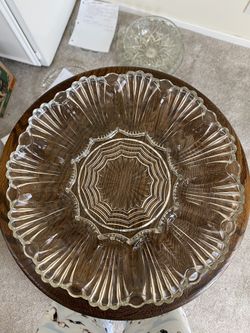 Mid Century Deviled Egg Platters - Pressed Glass