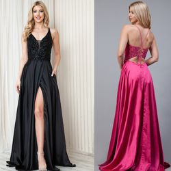 New With Tags Satin Sequin Prom Dress & Formal Dress $175