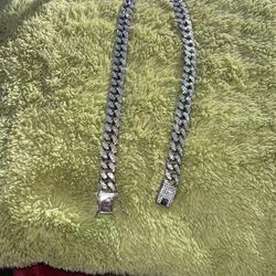 Moissanite 18 Inch Cuban Link Chain 925 Sterling Silver
