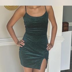 Small Green Sparkly Mini Dress